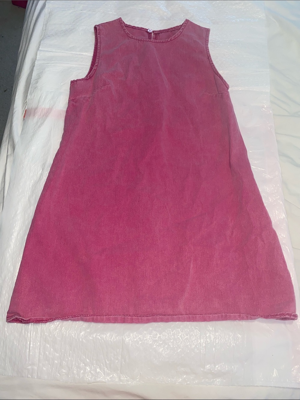 SHEIN Hot Pink Denim Sleeveless Dress